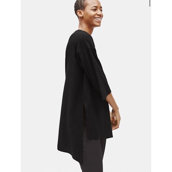 NWT Eileen Fisher crepe asymmetric tunic XXS - Picture 2 of 3